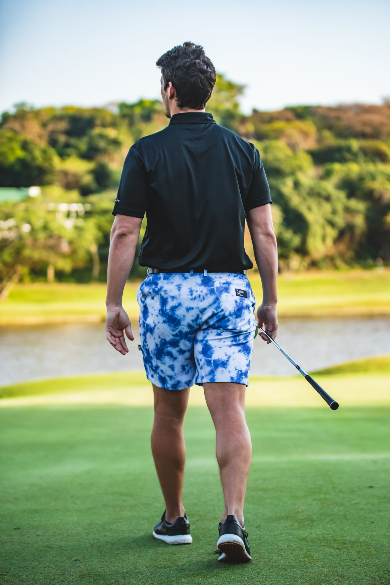 CA Funky Golf Shorts | Blue Tie-Dye