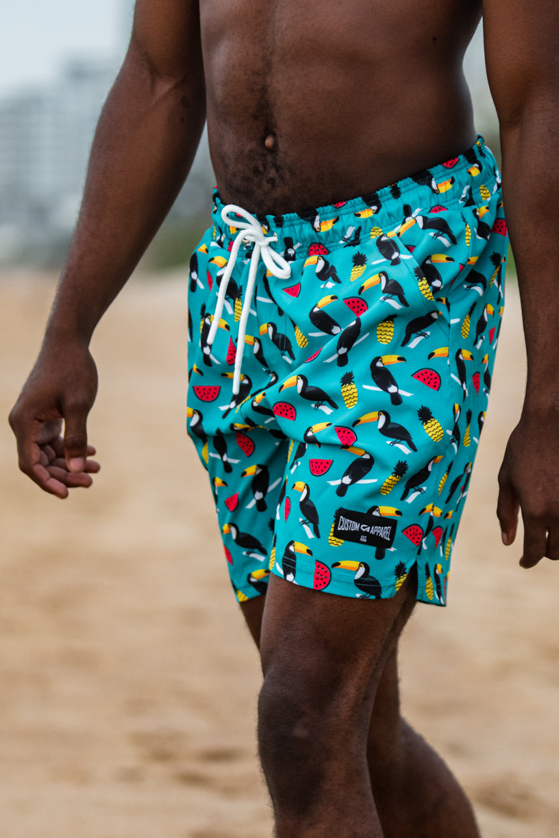 CA Hybrid Board Shorts | Turquoise Toucans