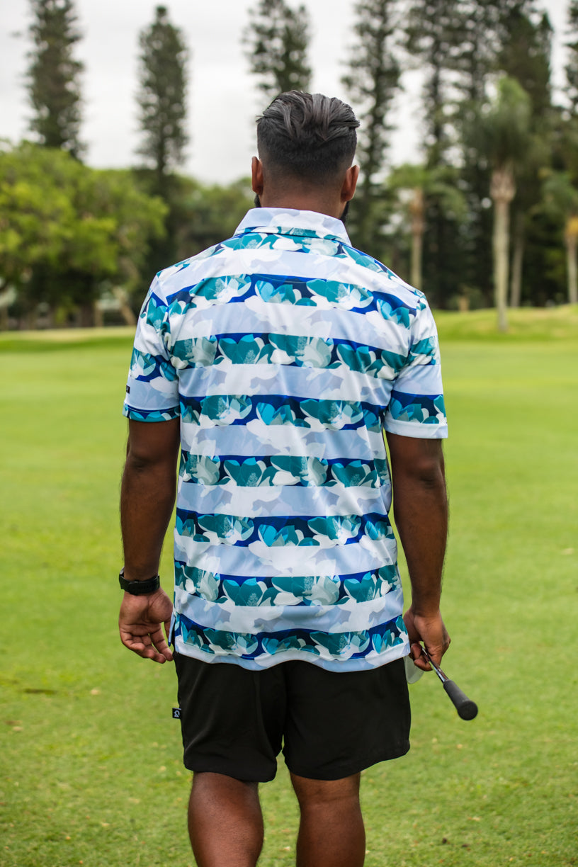 CA Funky Golf Shirt | Striped Floral