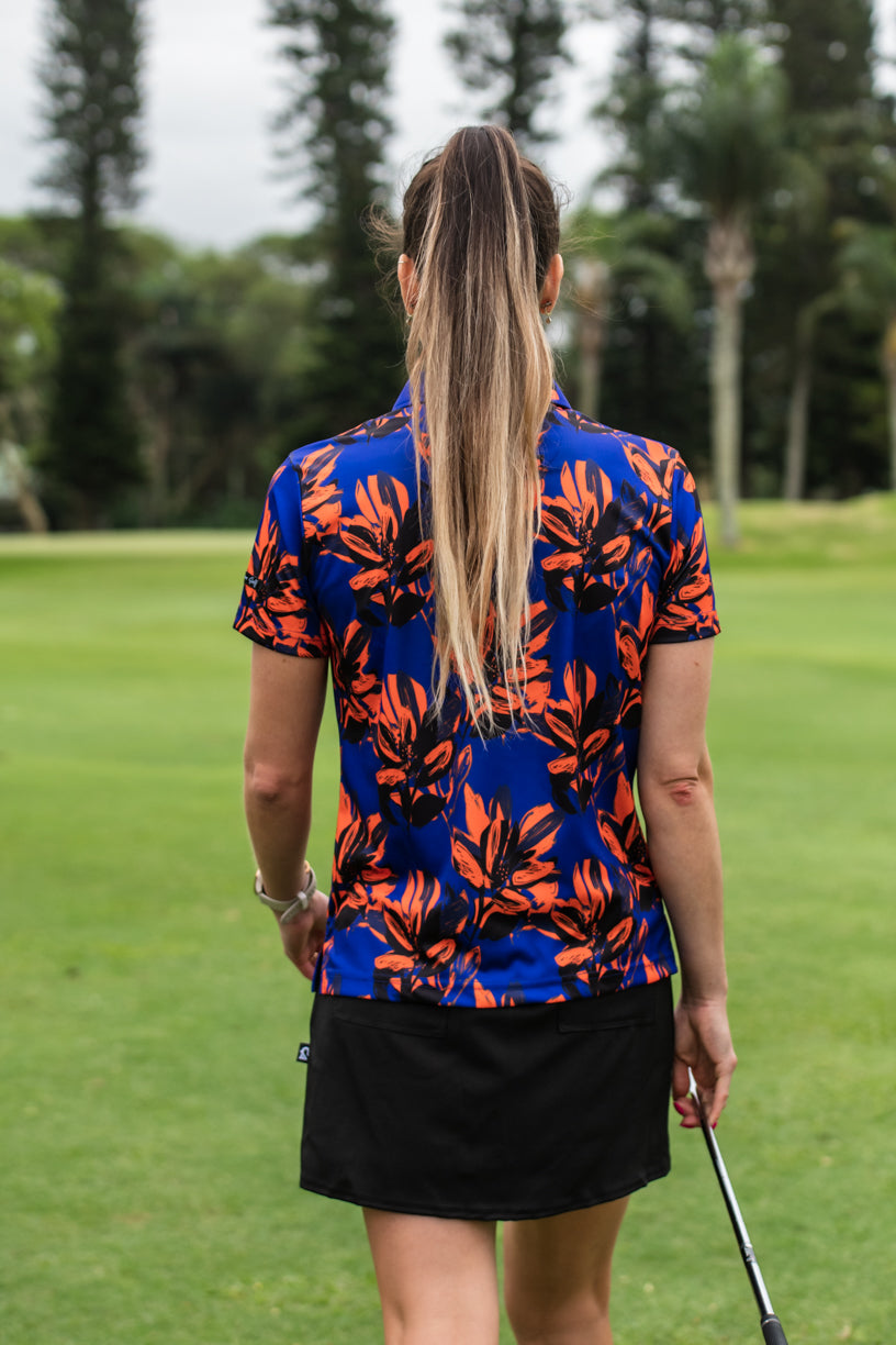 CA Ladies Funky Golf Shirt | Brushed Floral