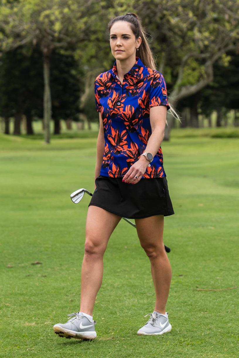 CA Ladies Funky Golf Shirt | Brushed Floral