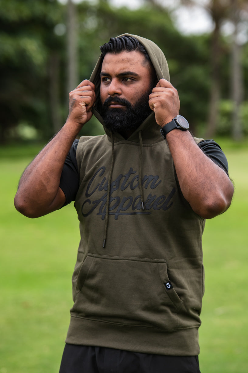 CA Sleeveless Golf Pullover Hoodie  | Olive