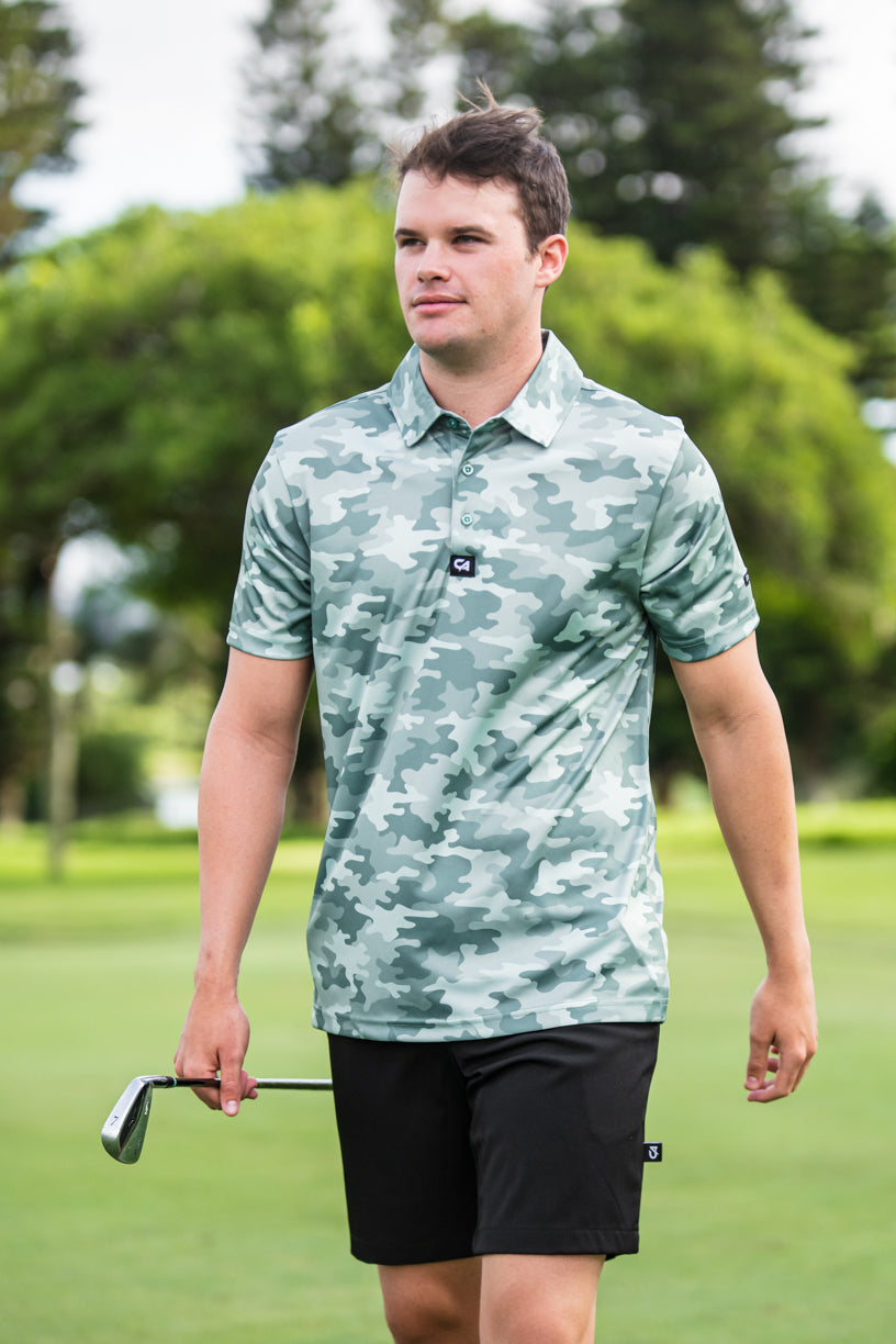 CA Funky Golf Shirt | Military Green