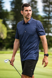 CA Funky Golf Shirt | Navy/Gold F*ck Covid