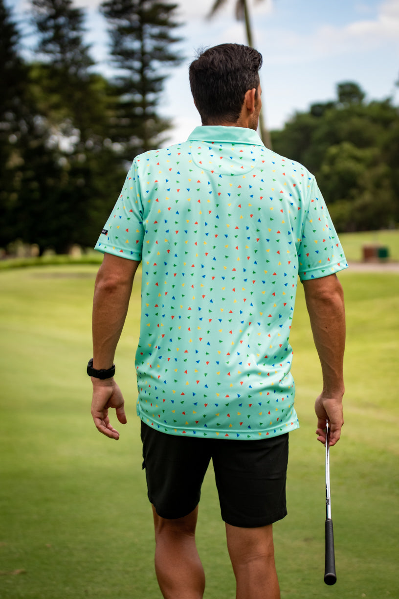 CA Premium Golf Shirt | Lime Green Paper Planes