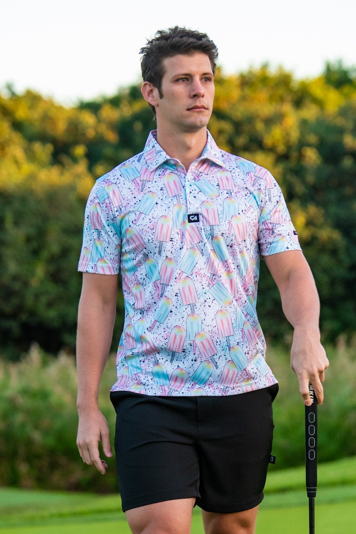 CA Funky Golf Shirt | Splattered Ice-Creams
