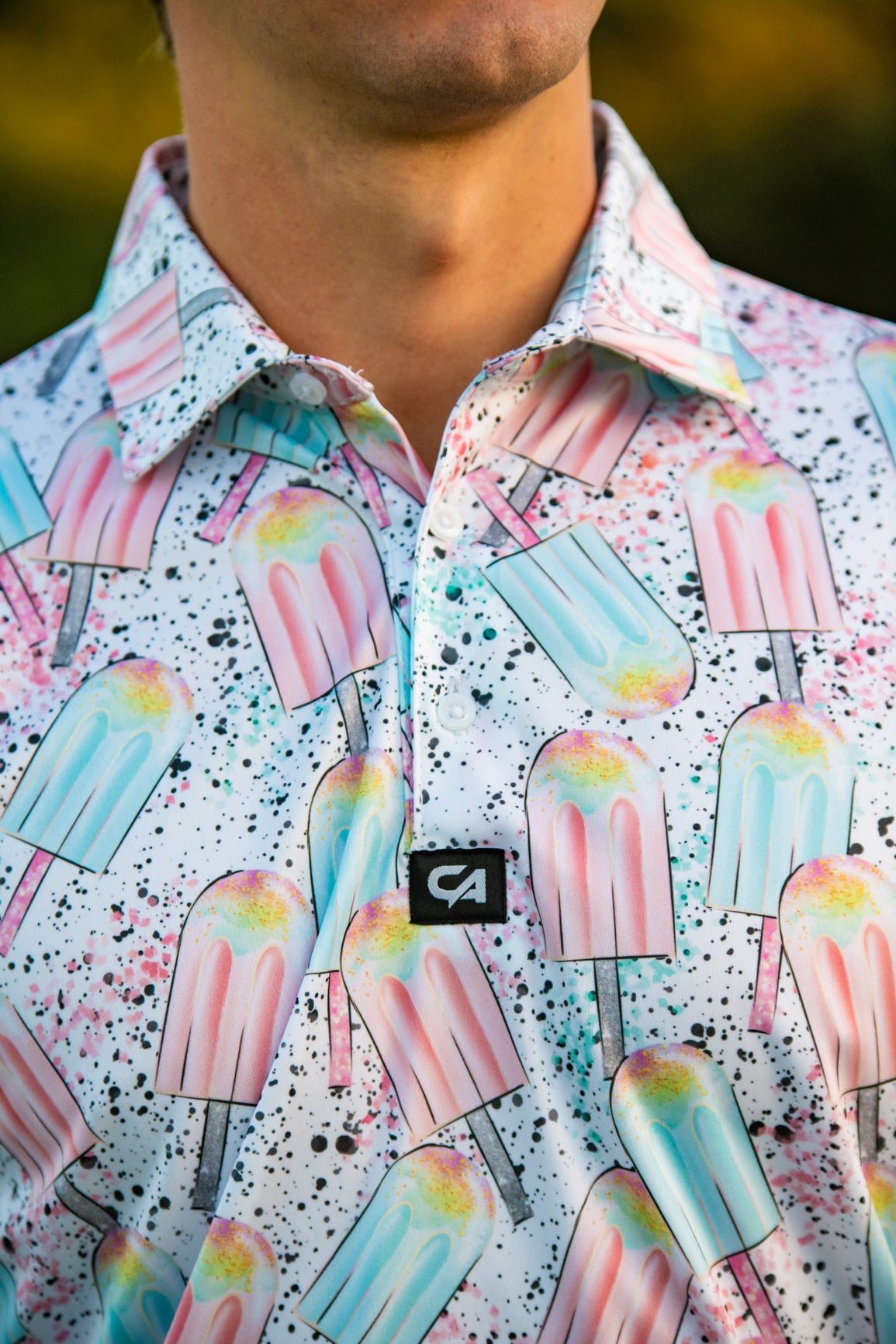 CA Funky Golf Shirt | Splattered Ice-Creams