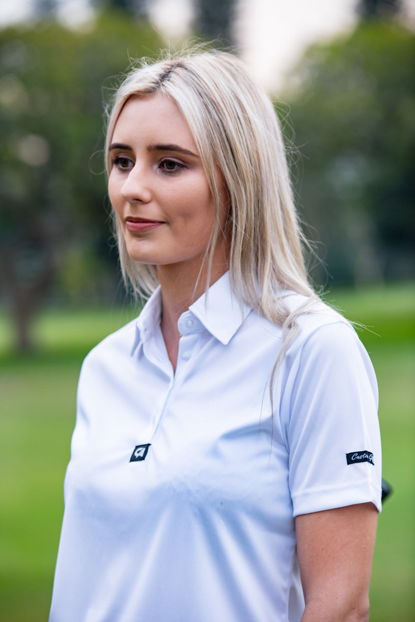 CA Ladies Iconic Golf Shirt | White