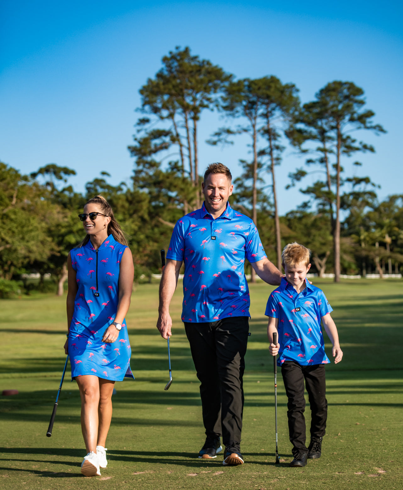 CA Funky Golf Dress | Blue-Dotted Flamingo