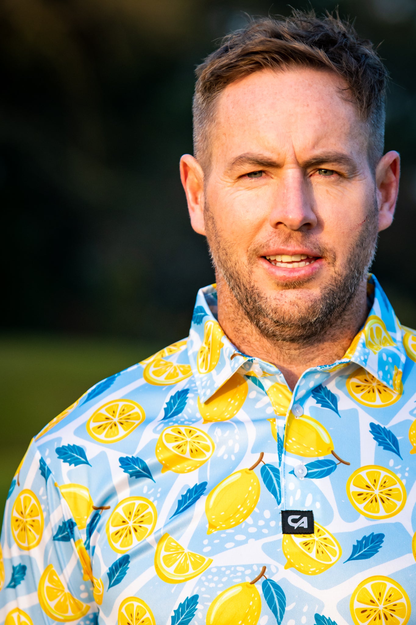 CA Funky Golf Shirt | Lemon Zest
