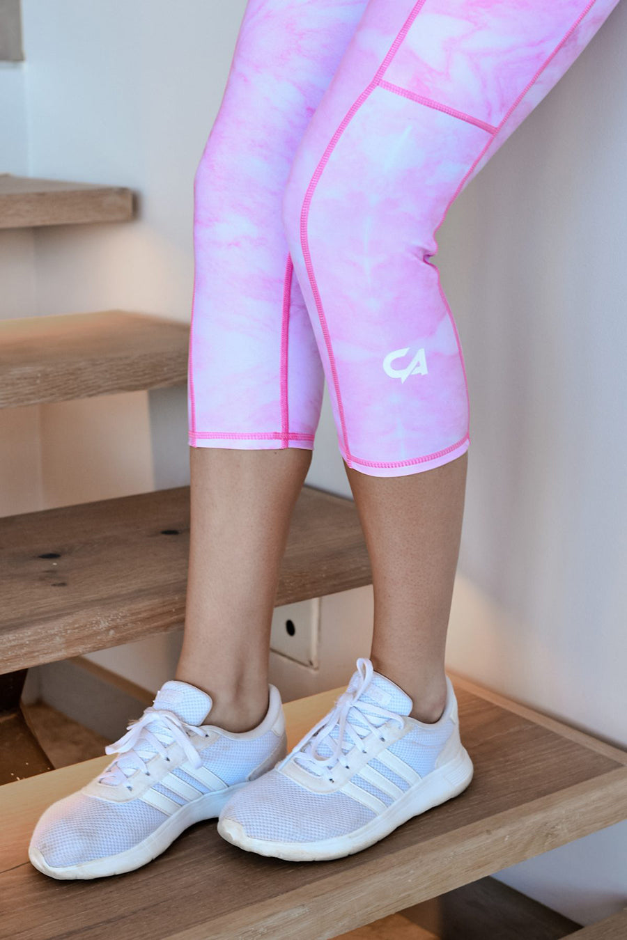 CA Marble 3/4 Tights | Pink