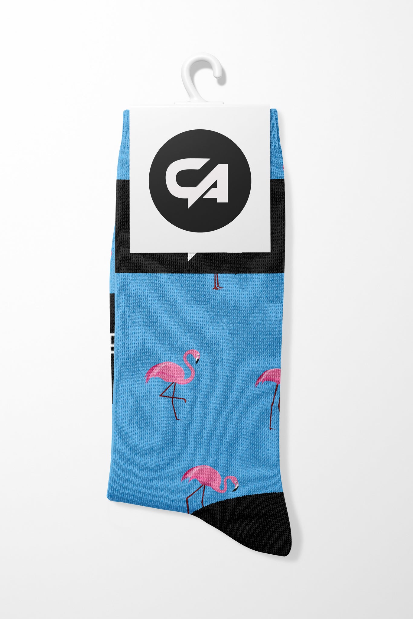 CA Funky Socks  | Blue-Dotted Flamingo