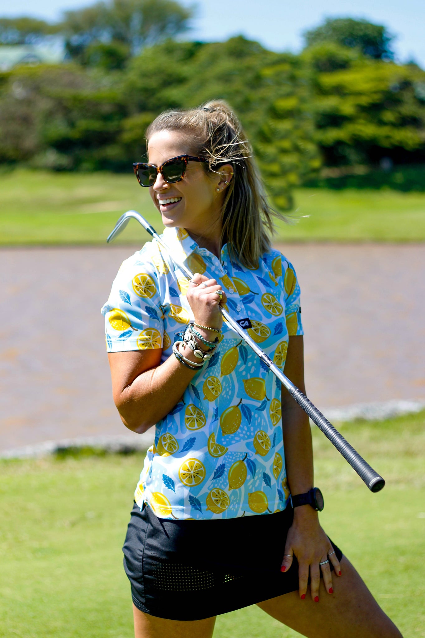 CA Ladies Funky Golf Shirt | Lemon Zest