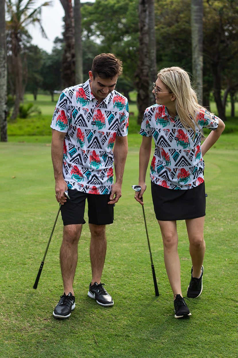 CA Funky Golf Shirt | Geometric Watermelons